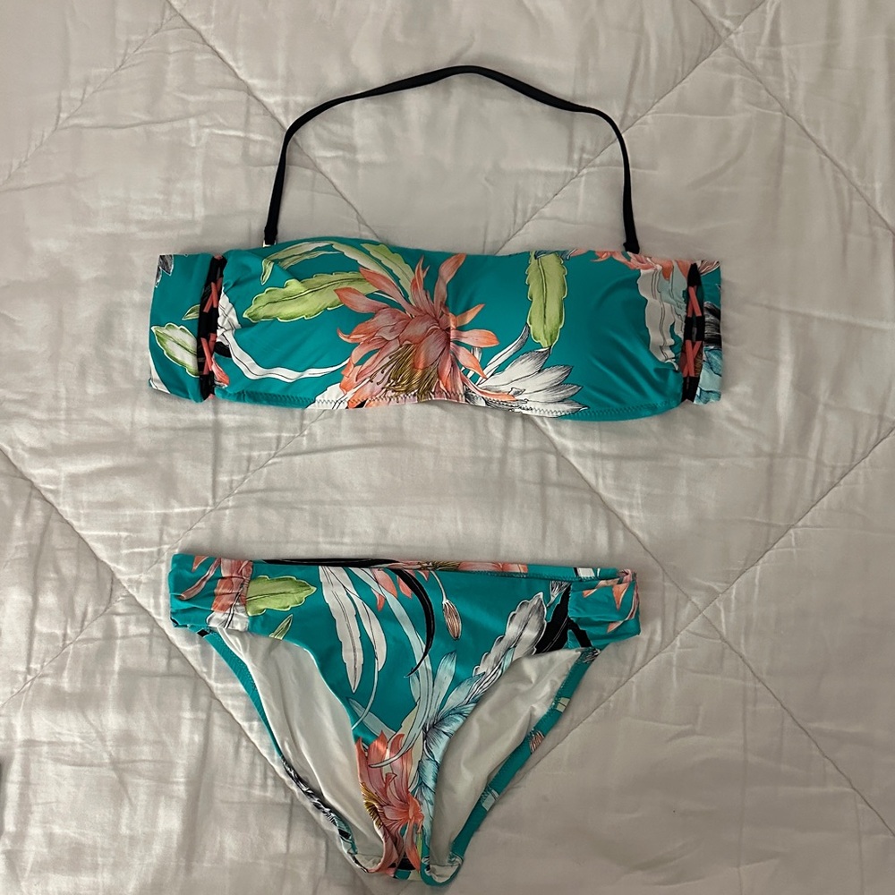 Trina Turk Floral Bikini - Teal and Pink